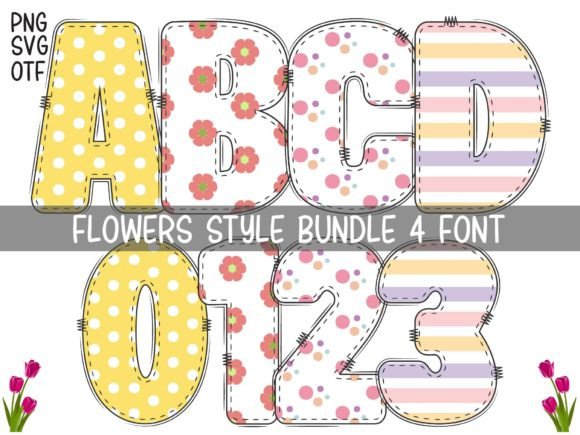 Flowers Style Font for Web Design